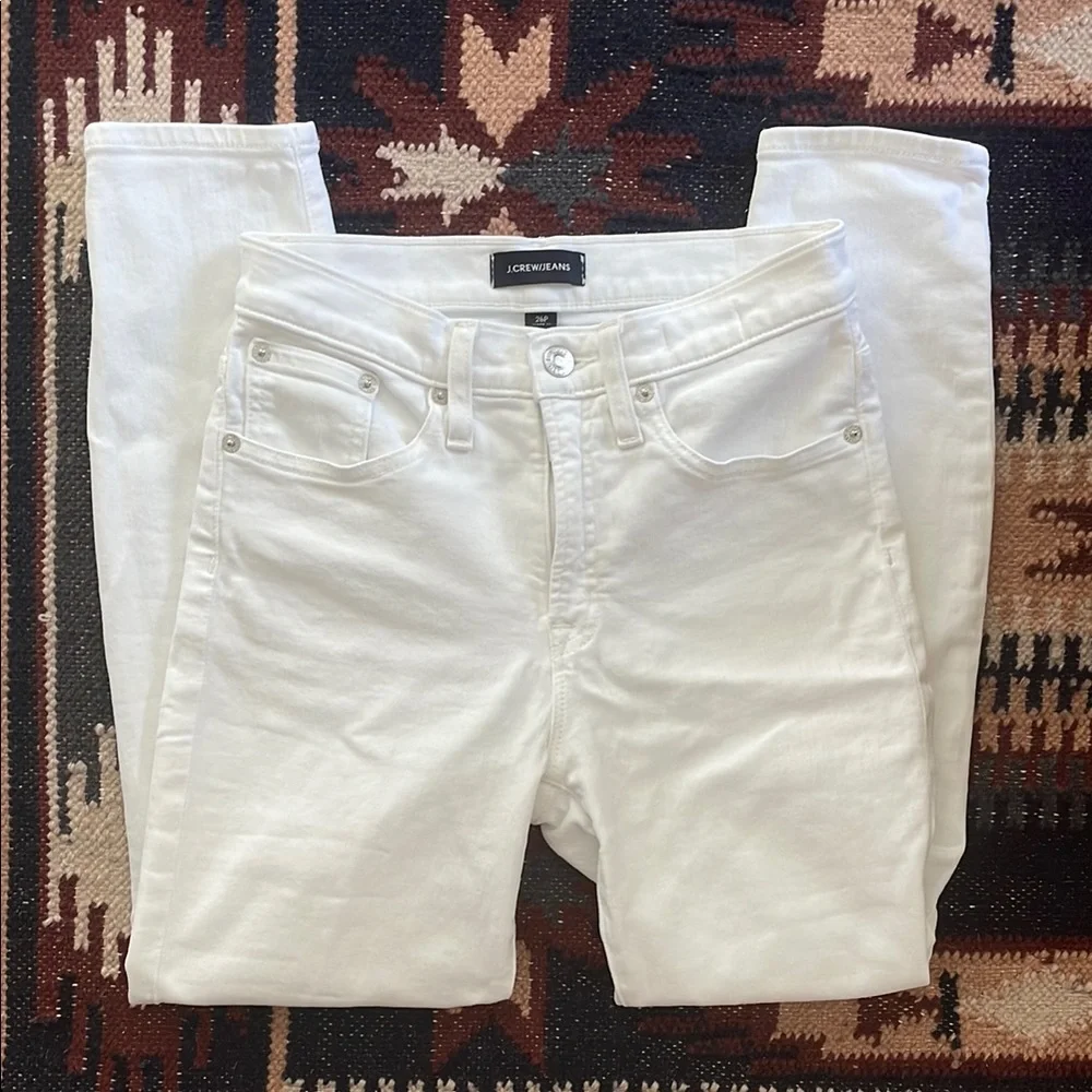 J. Crew Women's White Jeans (9” Toothpick High-Rise)